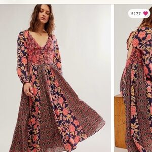Free People Floral Long Sleeve Maxi Dress